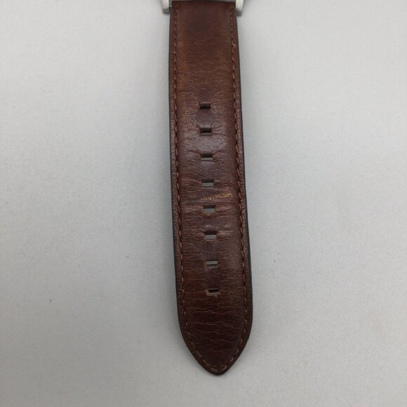 MVMT Watch Men 40mm Silver Tone Brown Leather Band New Battery - Picture 10 of 16